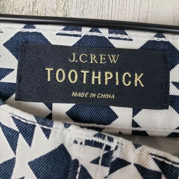 J. Crew Geometric Toothpick Pants Sz 30 - Picture 2 of 7